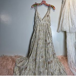 Meredith gold foil dress by free people